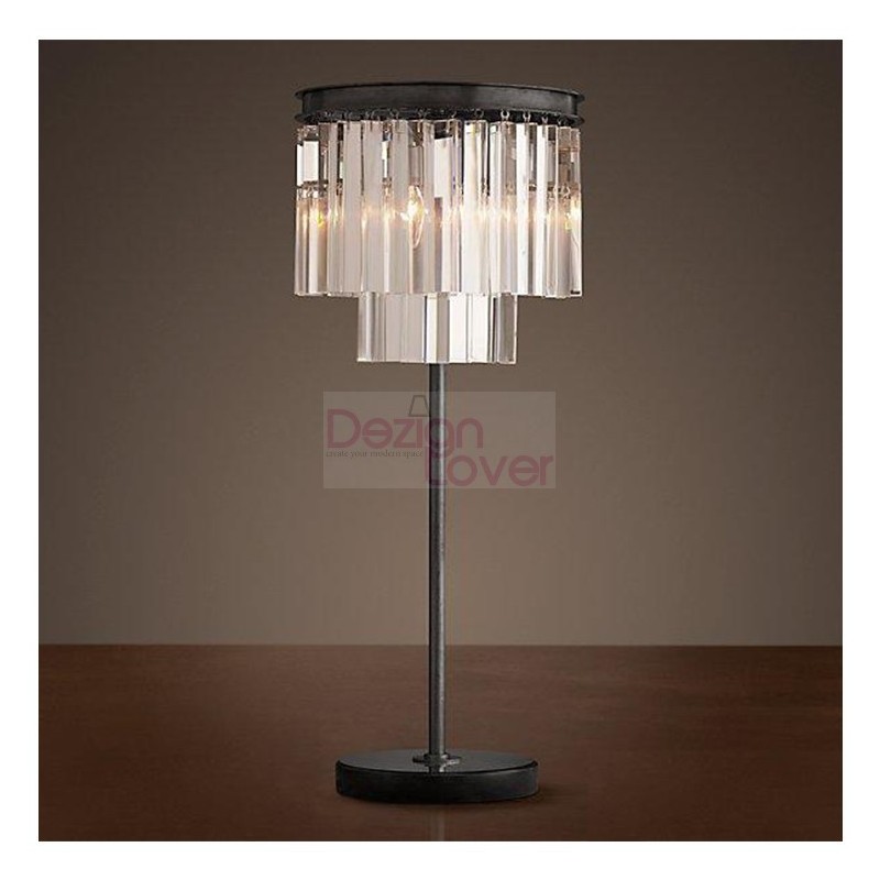Rh 1920s Odeon Clear Glass Fringe Table Lamp Design By Restoration Rh Rhys Prism Round Crystal Chandelier Loading Zoom