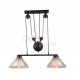 Industrial Pulley double pendant lamp with Edison bulbs 