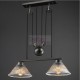 Industrial Pulley double pendant lamp with Edison bulbs 