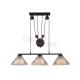 Industrial Pulley triple pendant lamp with Edison bulbs