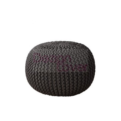 Pouf tabouret coussin tricoté