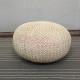 Pouf tabouret coussin tricoté