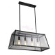 Loft Retro Industrial Iron Glass Rectangular Pendant Lamp