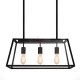 Loft Retro Industrial Iron Glass Rectangular Pendant Lamp