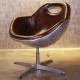 Chaise Swan design industriel rembourée en aluminium