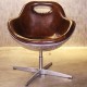 Chaise Swan design industriel rembourée en aluminium