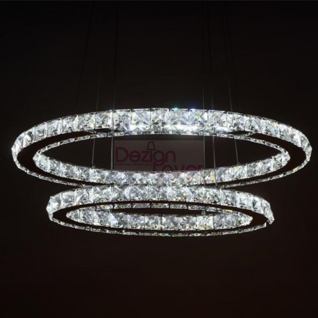 Suspension en cristal LED design Circle 2 ring