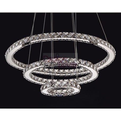 Circle crystal LED Pendant lamp 3 ring