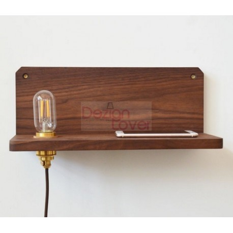 Applique en walnut design Frame 90 avec Etagère