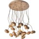 Wooden Flower Petal LED Cluster Chandelier