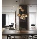 Wooden Flower Petal LED Cluster Chandelier