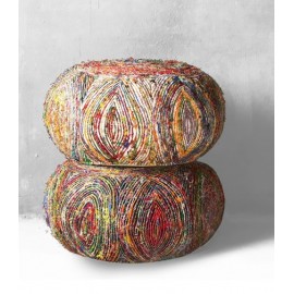 Pouf cushion ottoman stool pumpkin en soie