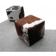 Cowhide Ottoman Cube Stool 