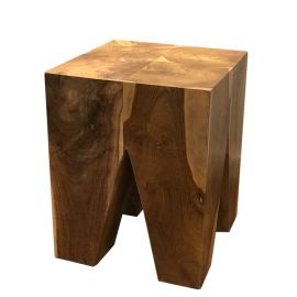 Tabouret/table d'appoint style ST04 backenzahn en bois teak