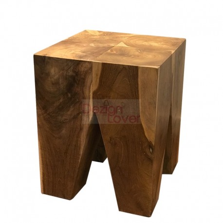 Tabouret/table d'appoint style ST04 backenzahn en bois teak