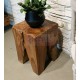 Tabouret/table d'appoint style ST04 backenzahn en bois teak