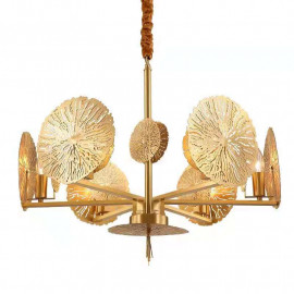 Lily Pad Brass Circular Pendant Lamp