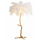 Ostrich Feather Palm Tree Floor Lamp in Brass