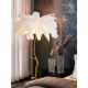 Ostrich Feather Palm Tree Floor Lamp in Brass