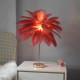 Lampe de Table Plume d'Autruche en Laiton