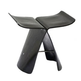 Tabouret design style Butterfly Sori Yanagi noir