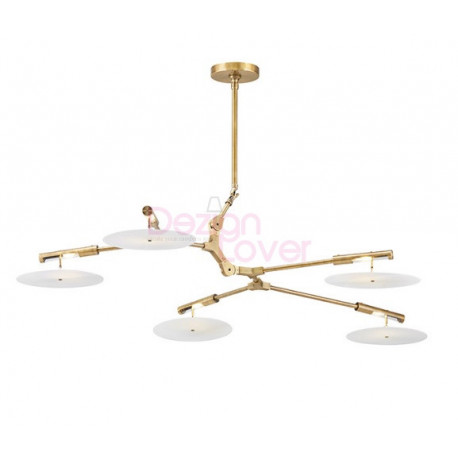 Chandelier LED design Branching Disc 5 lampes