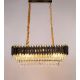 Oscuro Metal And Crystal Rectangular Chandelier