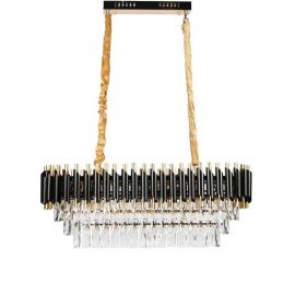 Oscuro Metal And Crystal Rectangular Chandelier