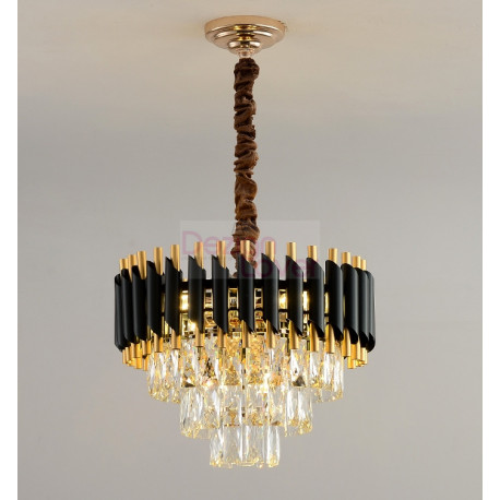 Oscuro Metal And Crystal Round Chandelier