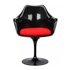 Chaise design Tulip avec accoudoirs en fibre de verre