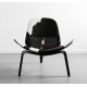 Chaise design Wegner CH07 Shell Cowhide