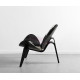 Chaise design Wegner CH07 Shell Cowhide