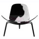 Chaise design Wegner CH07 Shell Cowhide