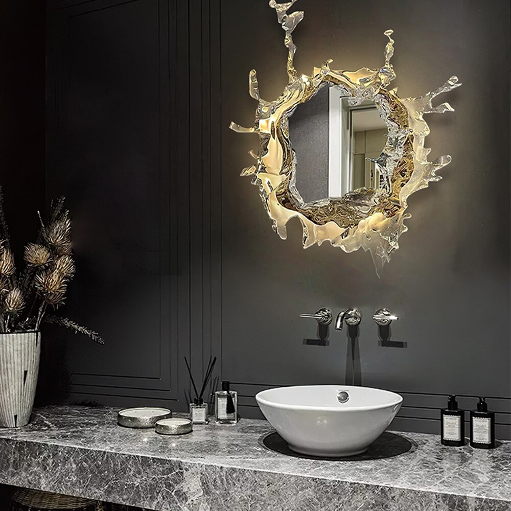 Water Splash Mirror LED wall lamp. Free Worldwide delivery. Designer Home Decoration. Trade Commercial Pricing Available