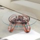 Table basse en résine avec plateau en verre