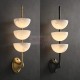 Alabaster Half Spheres Vertical Wall Lamp