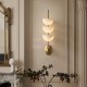 Alabaster Half Spheres Vertical Wall Lamp