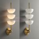 Alabaster Half Spheres Vertical Wall Lamp