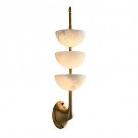 Alabaster Half Spheres Vertical Wall Lamp