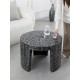 Table basse Midnight Lotus Mosaic en nacre