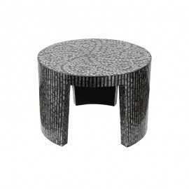 Table basse Midnight Lotus Mosaic en nacre