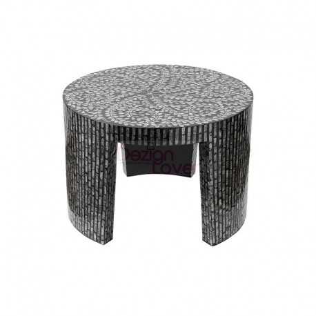Table basse Midnight Lotus Mosaic en nacre