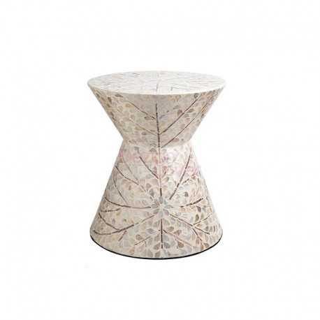 Pearl Petal Mosaic Shell Side Table