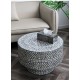 Table basse Tiered Noir Pearl Mosaic en nacre