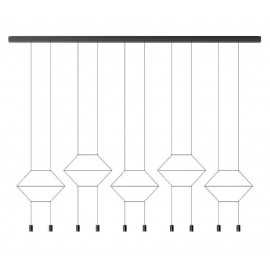 Suspension LED design Wireflow modèle 2D rang