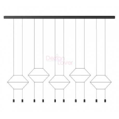 Suspension LED design Wireflow modèle 2D rang