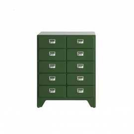 Commode en bois Vintage Rétro Dulton Tall 10 Tiroirs