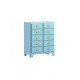 Dulton Retro Vintage Metal Cabinet Tall 10 Drawers