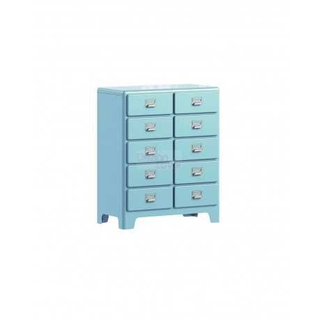 Dulton Retro Vintage Metal Cabinet Tall 10 Drawers
