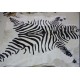 Cowhide Rug - Stencilled Zebra (Black & White)